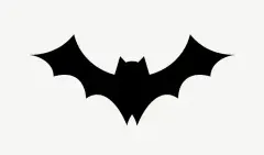 Bat silhouette clipart illustration psd. Free public domain CC0 image.